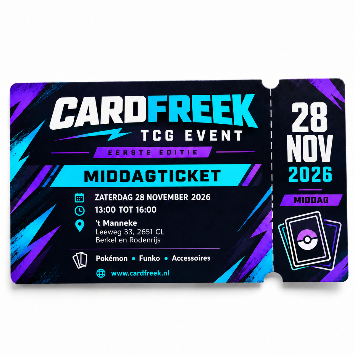 Middagticket Cardfreek TCG Event 13:00 tot 16:00 uur