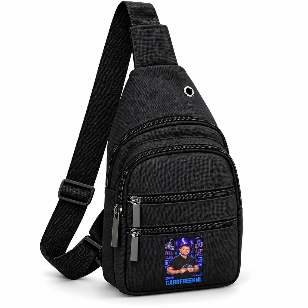 Cardfreek crossbody tas zwart met meerdere ritsvakken