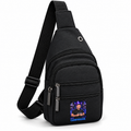 Cardfreek crossbody tas zwart met meerdere ritsvakken
